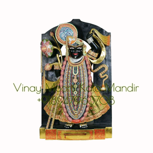 Washable Balck Marble Shrinathji Statue