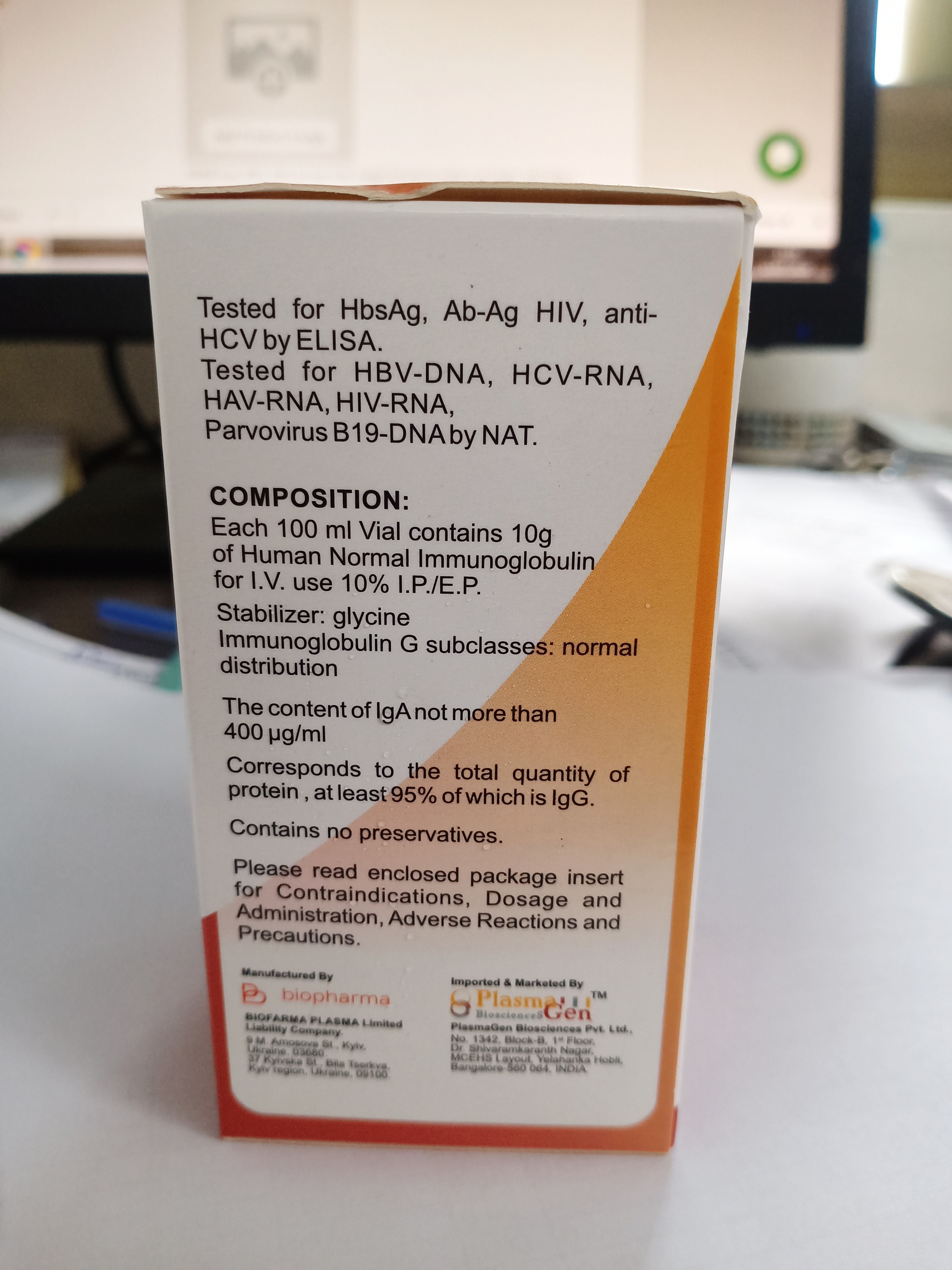 Plasmaglob 10mg-100ml I.v.use