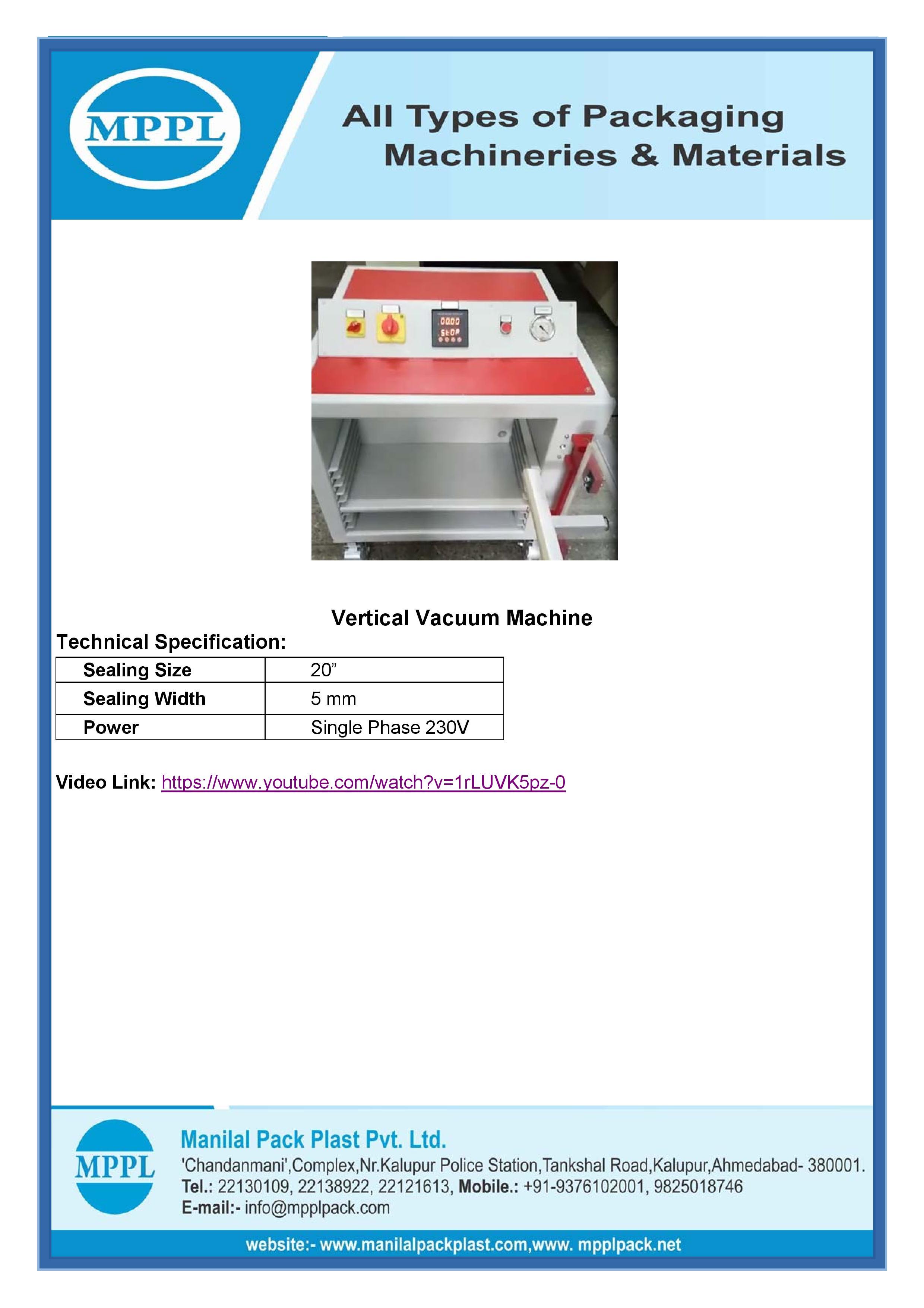 Vertical Vacuum Machine