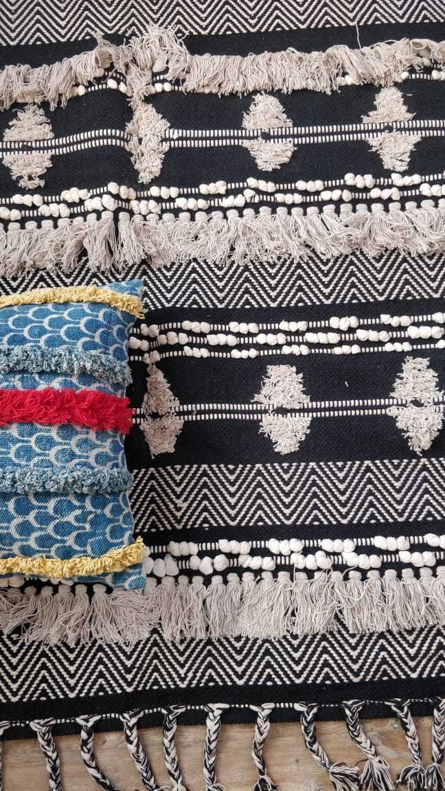 Black Handmade Pile Rug