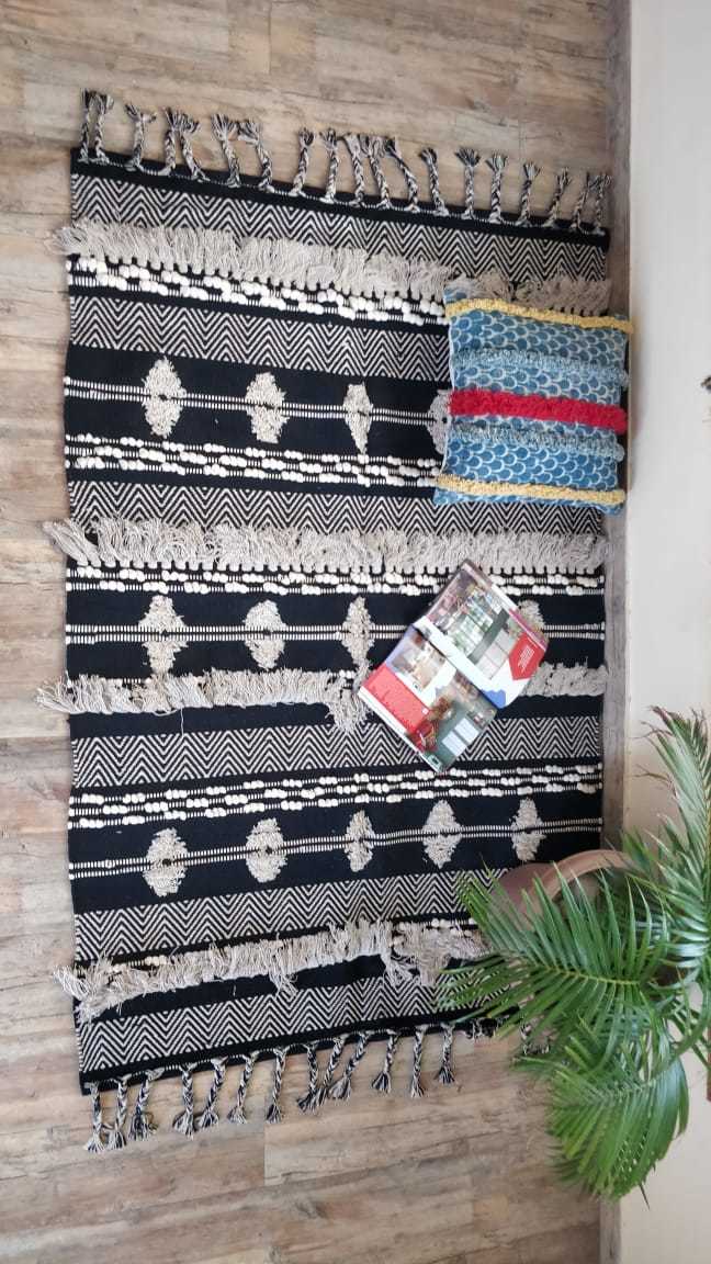 Black Handmade Pile Rug