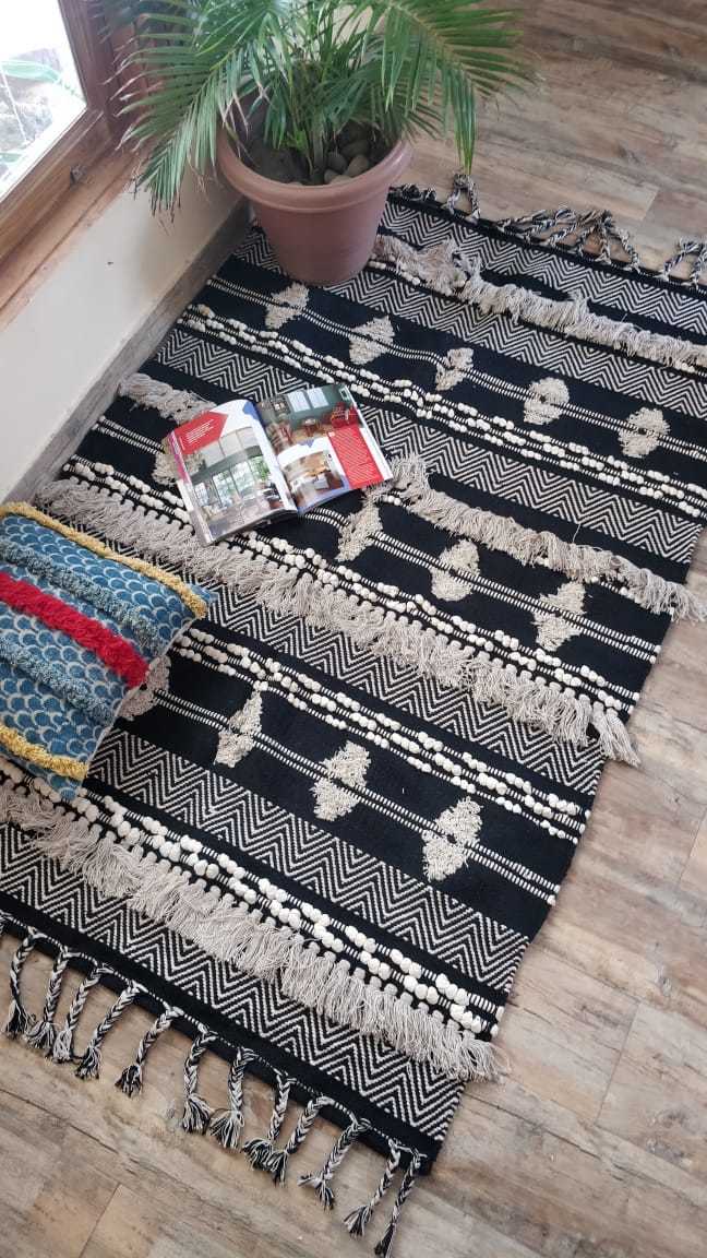 Black Handmade Pile Rug