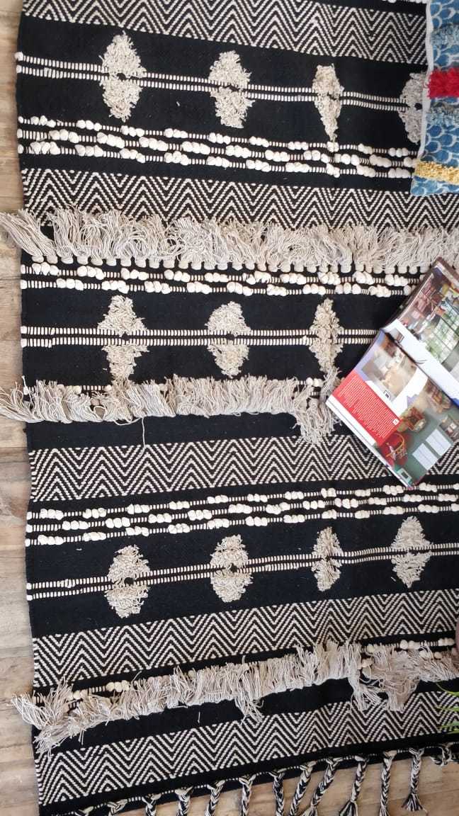 Black Handmade Pile Rug