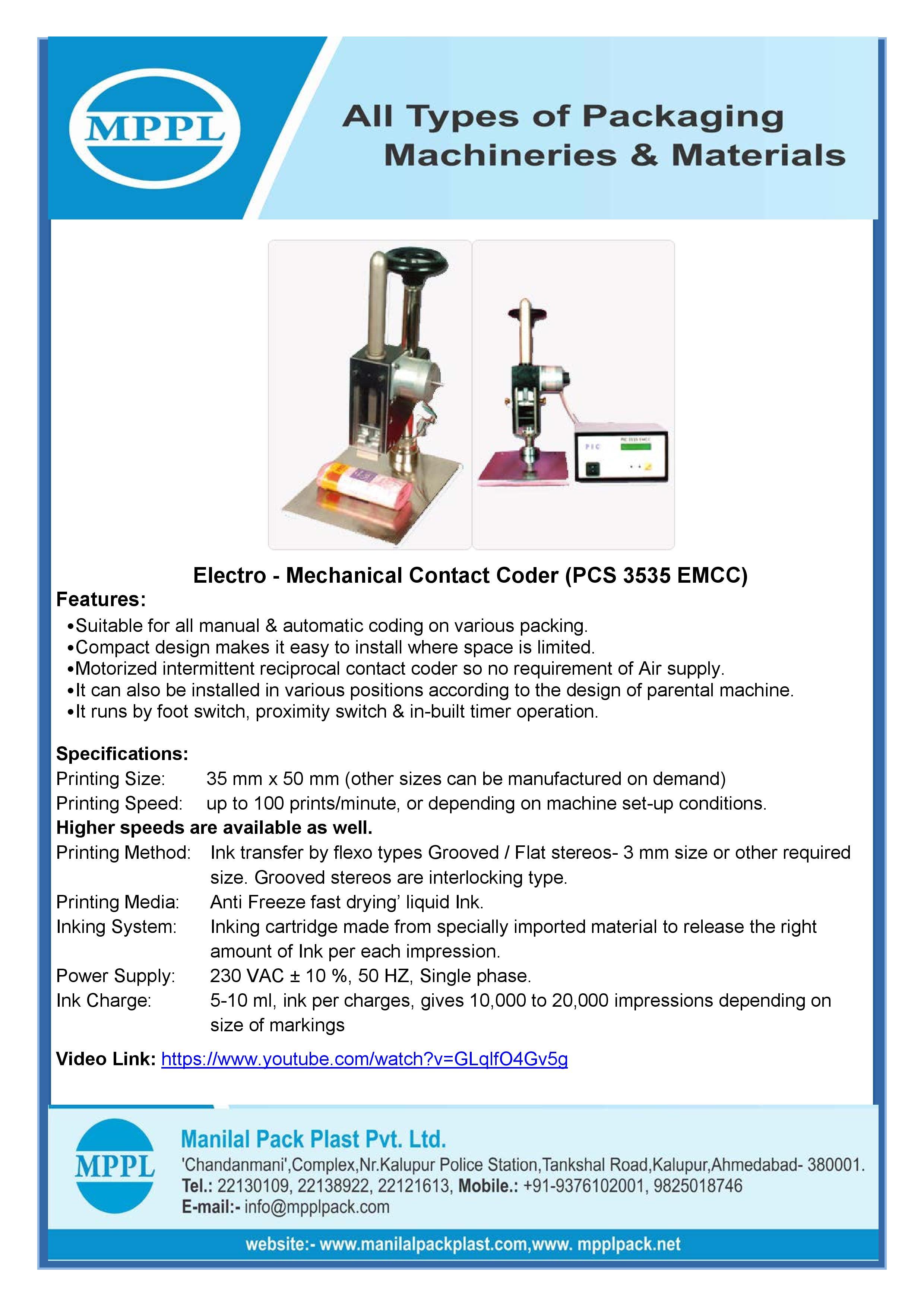 Electro - Mechanical Contact Coder (Pcs 3535 Emcc)