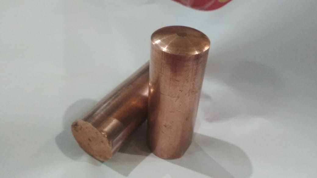 Copper Round Rod & Bushes - 30mm X 80mm | Copper Alloy, M16, M20, M24 Thread Sizes, Polished Finish, ±0.05mm Tolerance, Hardness 60-70 Hb, Density 8.96 G/cmâ³