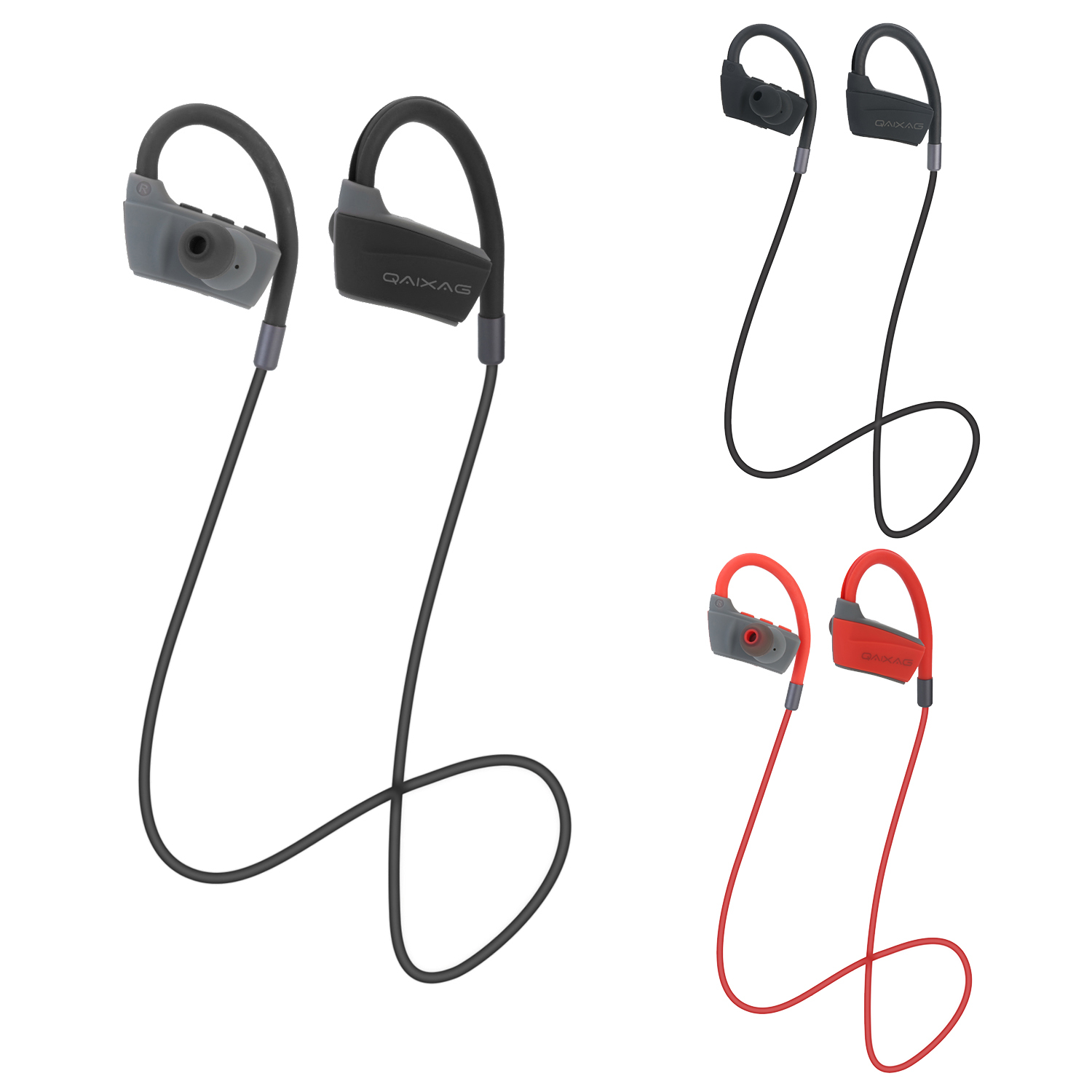 Black Ax-13 Wireless Earhook Handsfree Bluetooth Headset