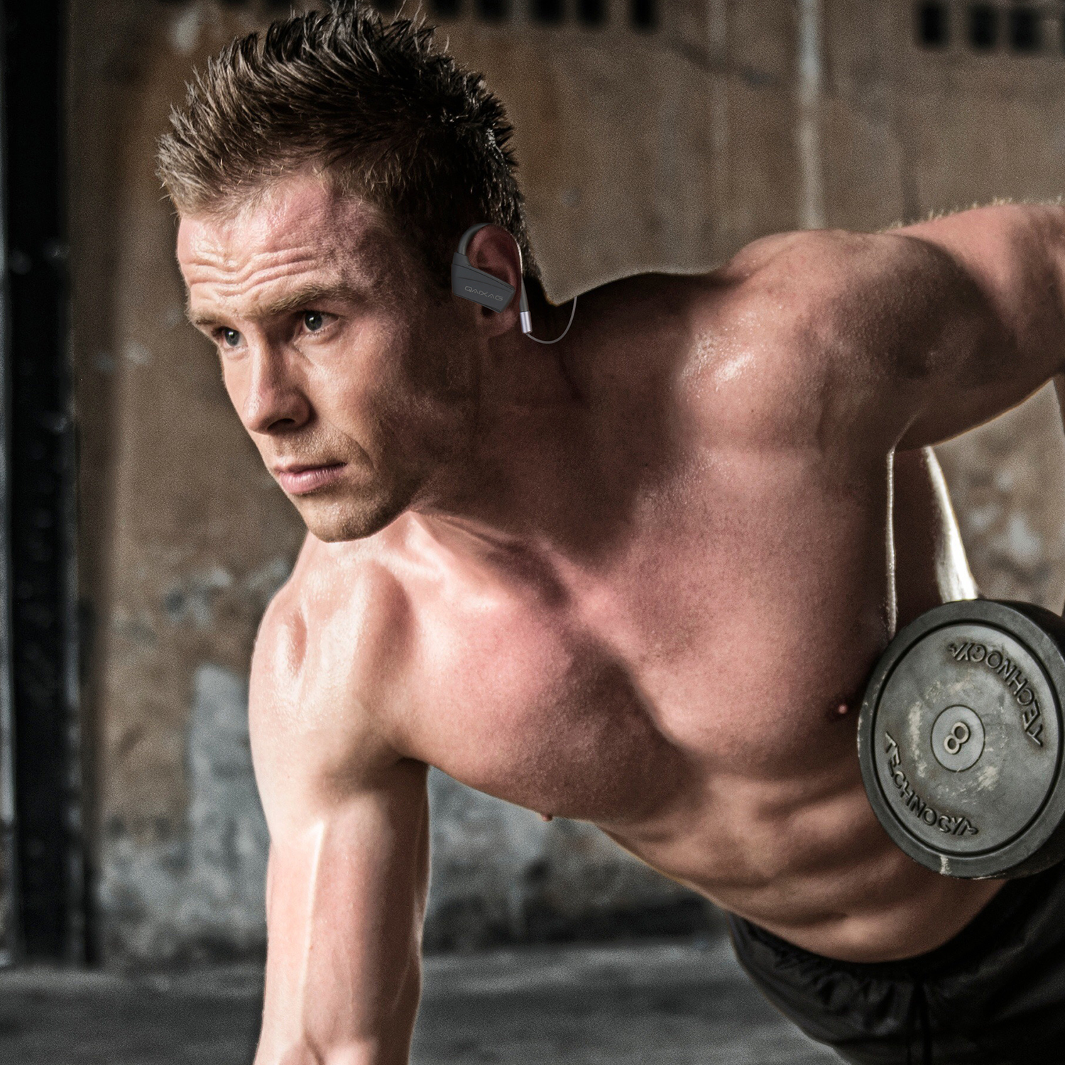 Black Ax-13 Wireless Earhook Handsfree Bluetooth Headset