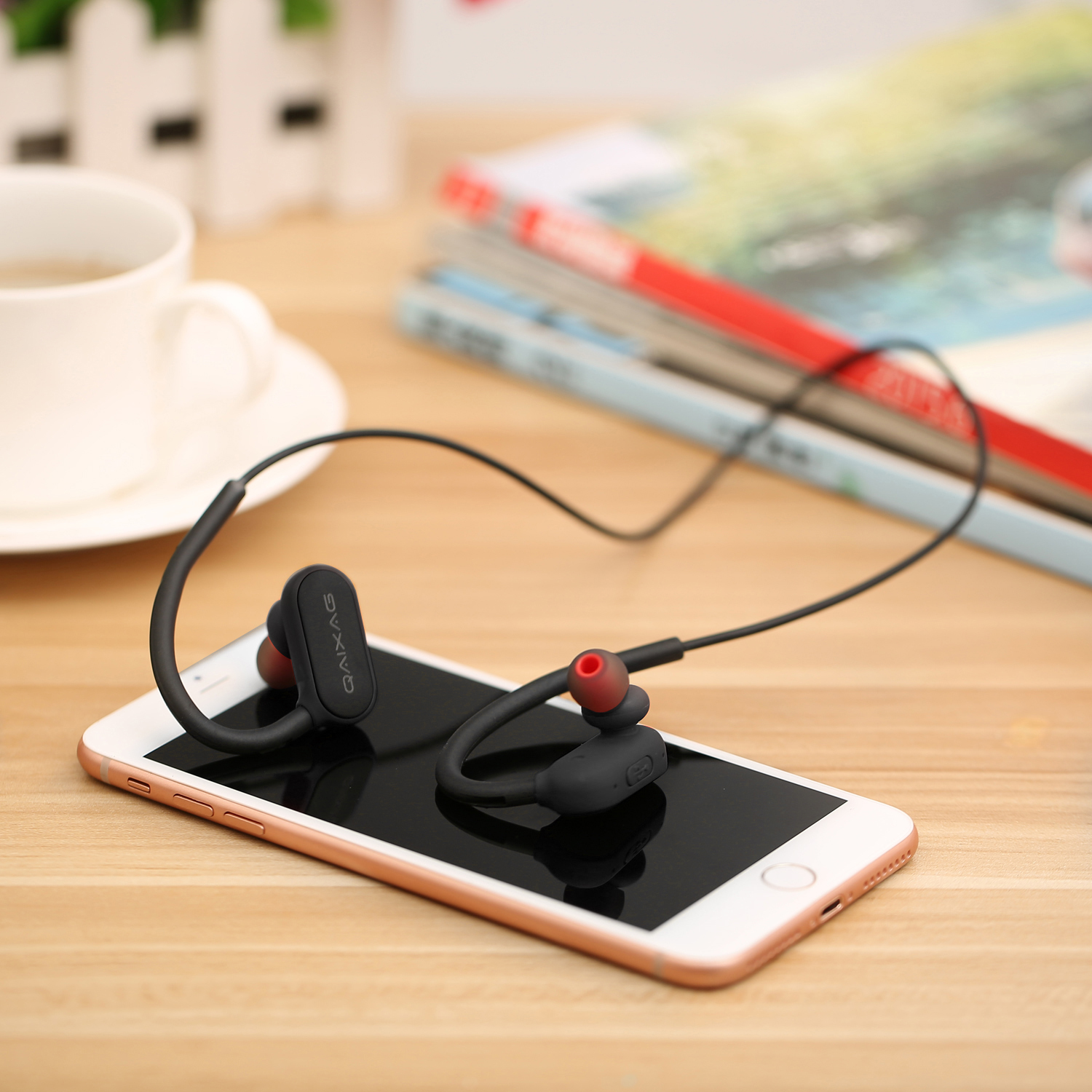 Black Wireless Earhook Bluetooth Headset Ax-10