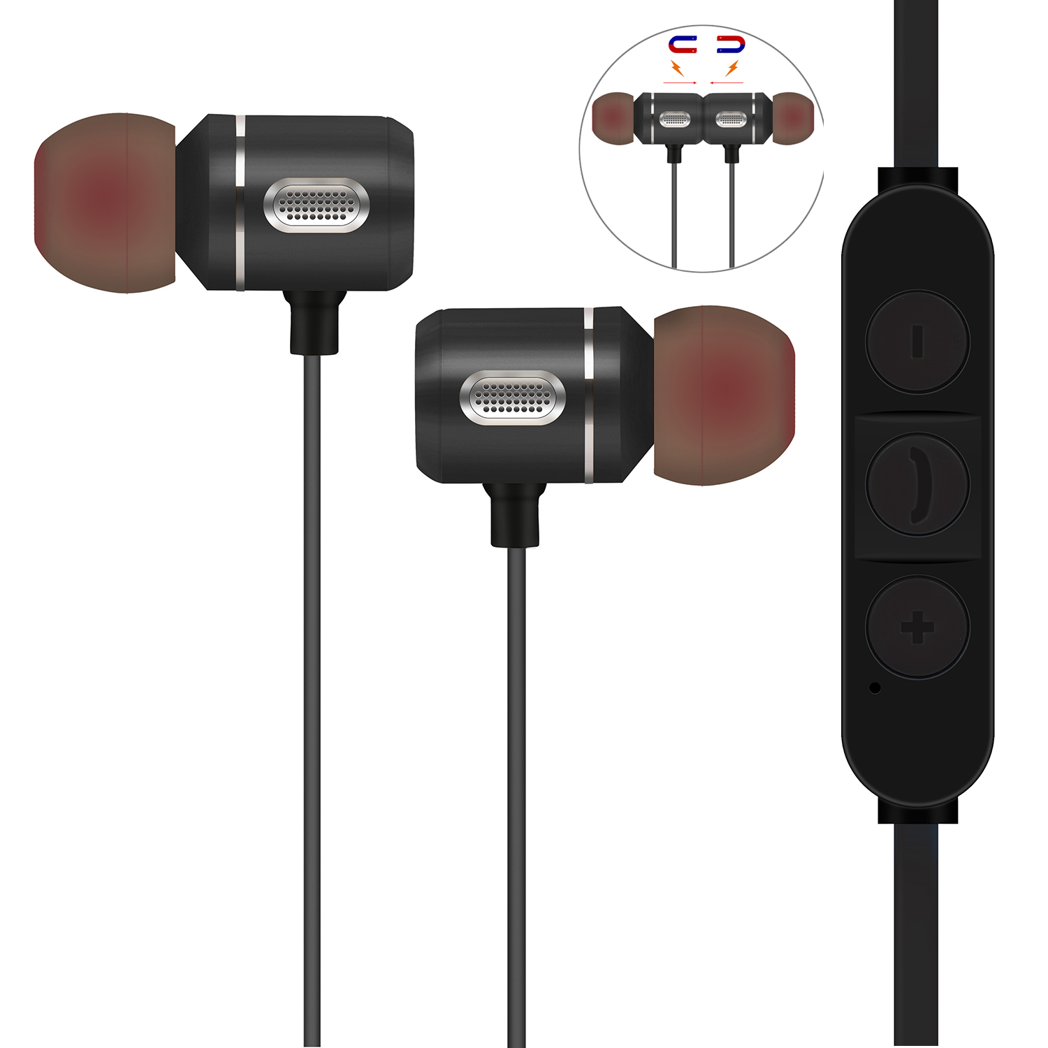 Ax-09 Magnetic Suction Headset - 25x10x10mm, Black Red Blue | Vc 6.0 Noise Reduction, Comfortable Listening Experience, One Year Warranty