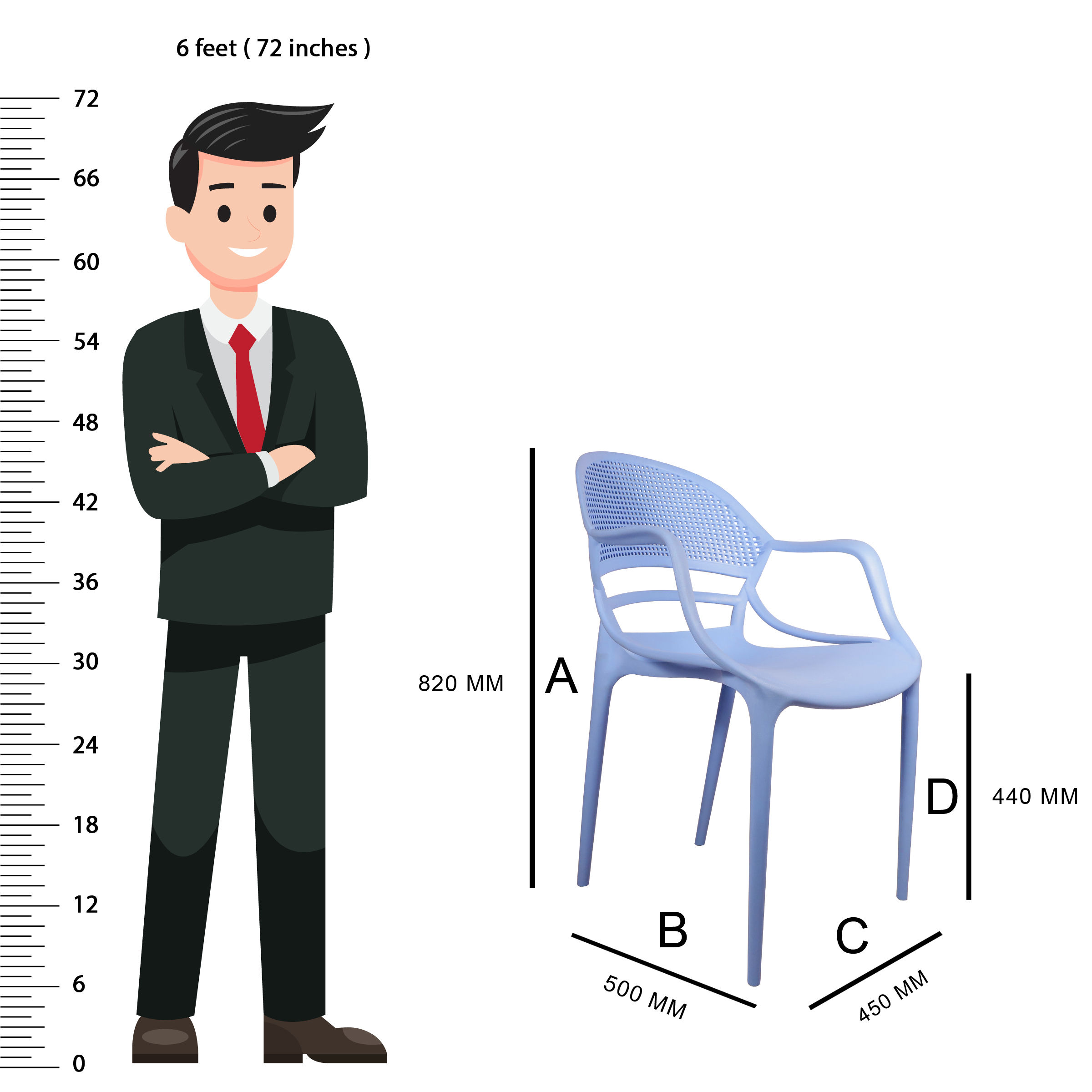 Plastic Cafe Chair No Assembly Required