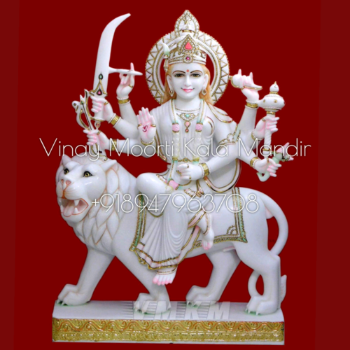 Carving Goddess Durga Mata Marble