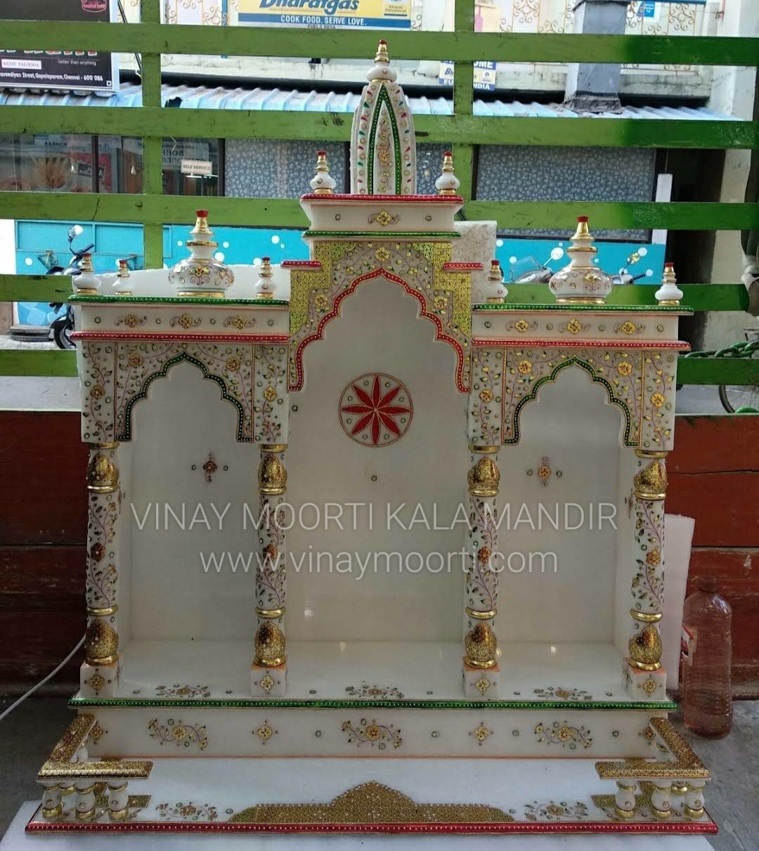 Carving Multicolor Marble Temple