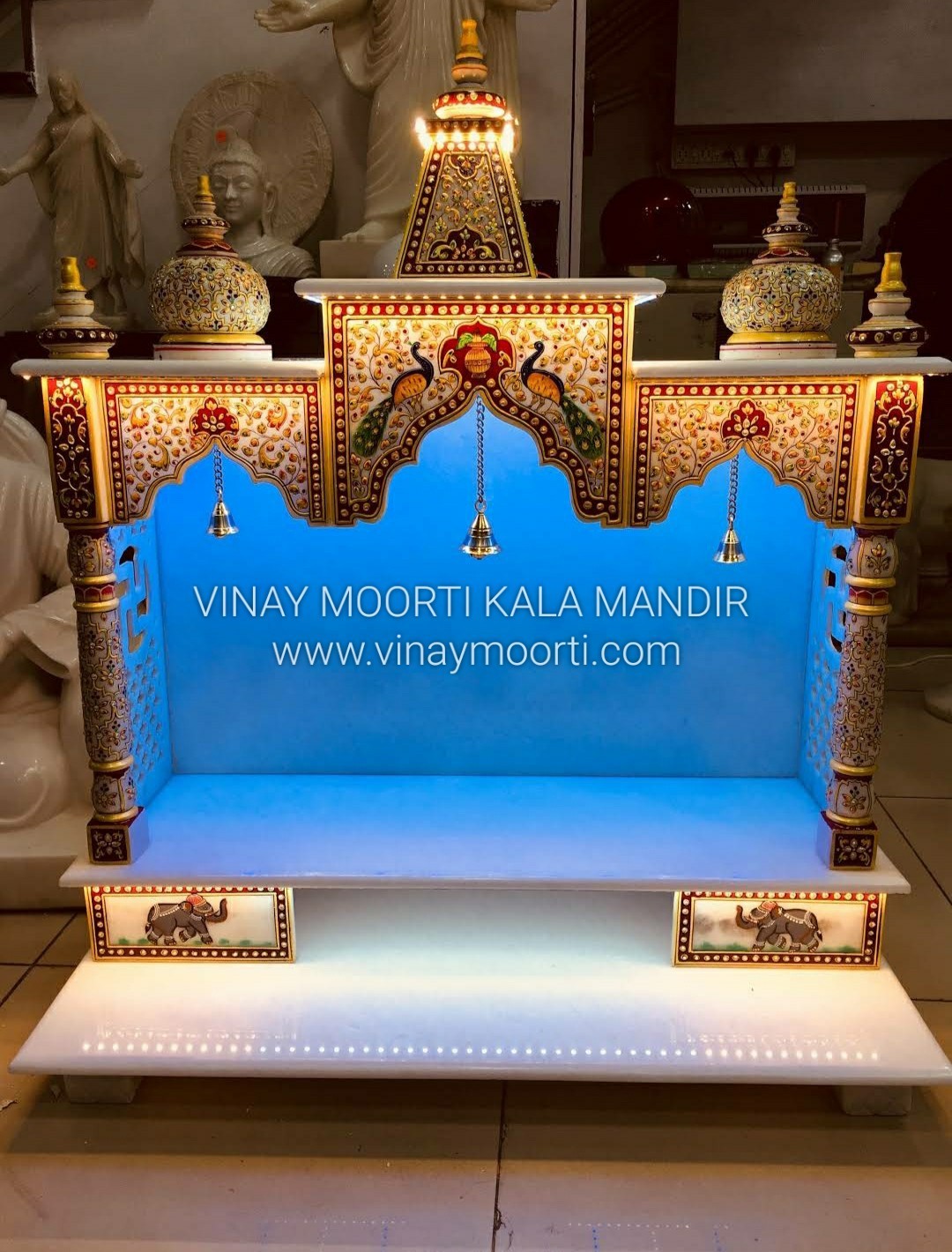 Carving Multicolor Marble Temple