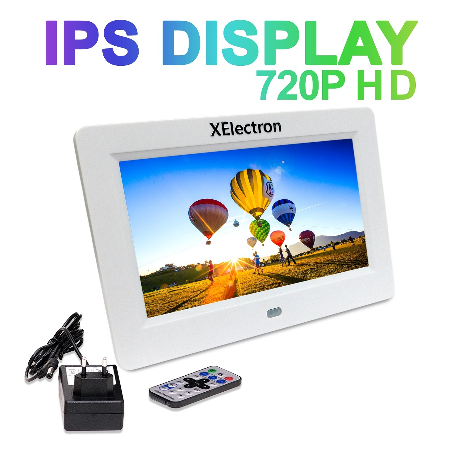 White 7 Inch Ips Display Bis Certified Digital Photo Frame