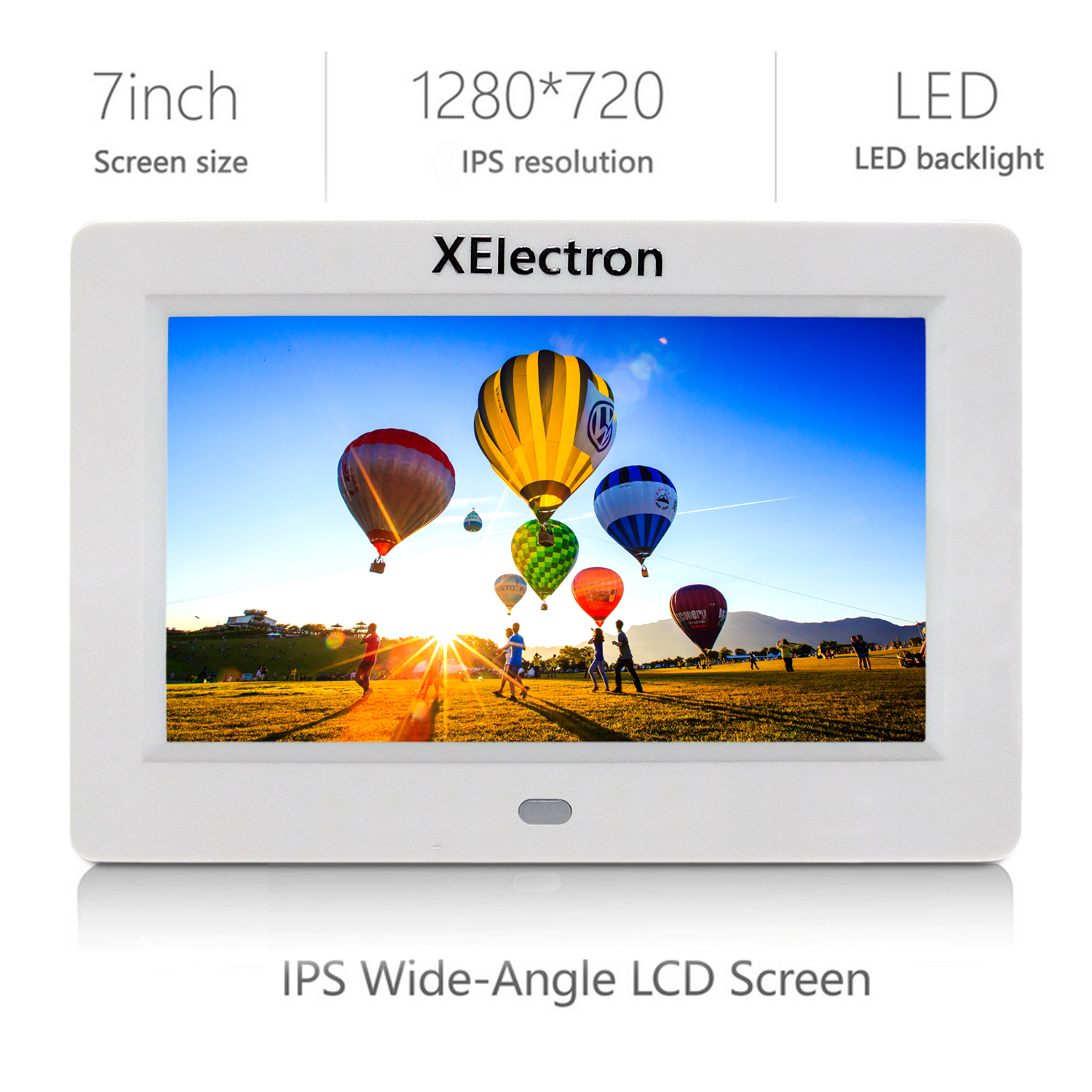 White 7 Inch Ips Display Bis Certified Digital Photo Frame