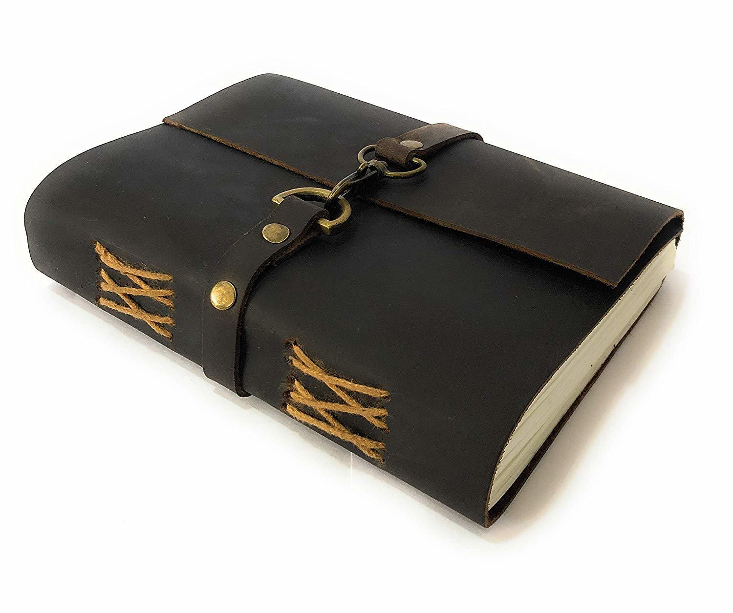 Buffalo Leather Lock Diary Journal - 5x7 Size, 120 Unlined Pages | Handcrafted, Durable, Eco-friendly, Moisture Proof, Water Resistant, Lightweight