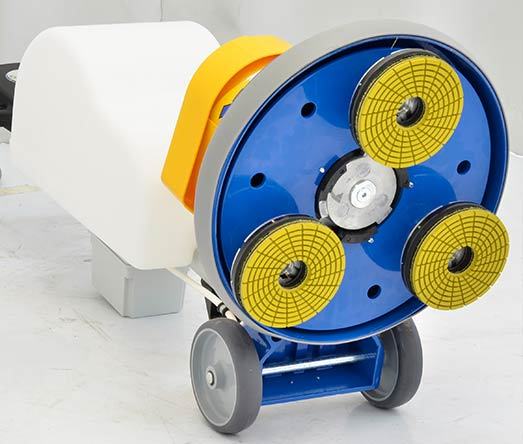 Rocky Floor Polishing Machine - Metal And Plastic Body, 55x118x43 Cm, White And Yellow, 1.5 Hp Motor, 155 Rpm Speed, 430 Mm Working Width, 18 L Tank | Multipurpose Rotary Cleaner With Versatile Accessories