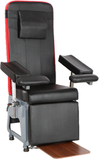 Phlebotomy Chair - Metal, 760x770x1230 Mm, Black | Ergonomic Design, Adjustable Footrest, 150 Kg Load Capacity, Stain-resistant Upholstery