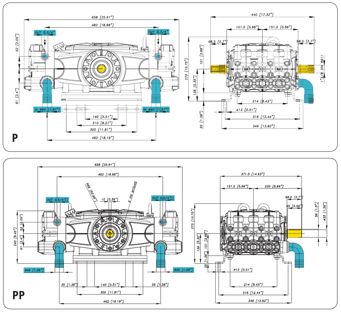 Wagon Washer 6 Piston Pumps