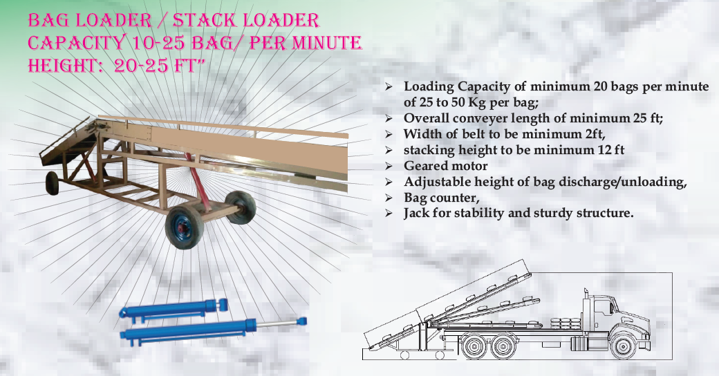 Loader/bag Stacker Warranty: 1 Year