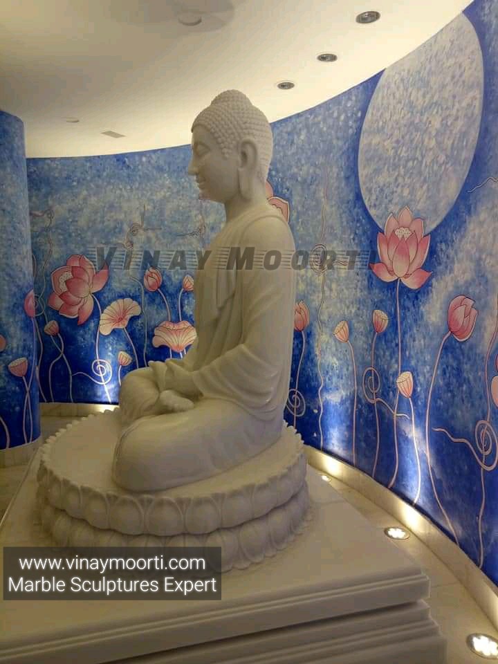 White Stone Buddha Statue