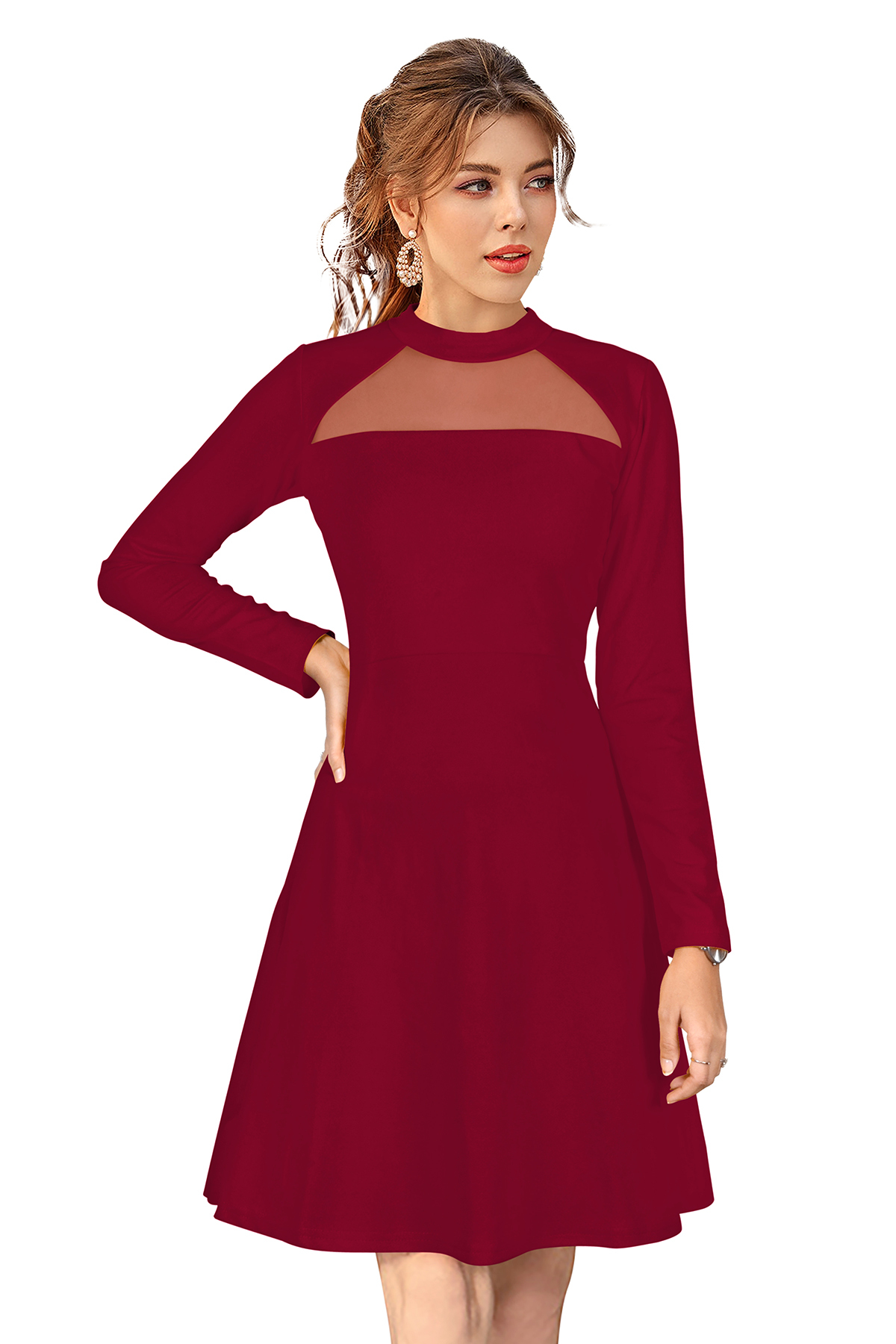 Ladies Black Western Dress - Knitted Fabric, Full Sleeves, Sizes S To Xl, Length 34-35 Inches, Available In 5 Colors | Age Group 15 To 45, Washable, Printed Logo Pattern