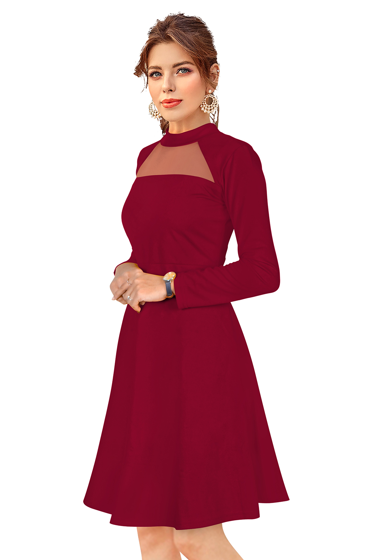 Ladies Black Western Dress - Knitted Fabric, Full Sleeves, Sizes S To Xl, Length 34-35 Inches, Available In 5 Colors | Age Group 15 To 45, Washable, Printed Logo Pattern