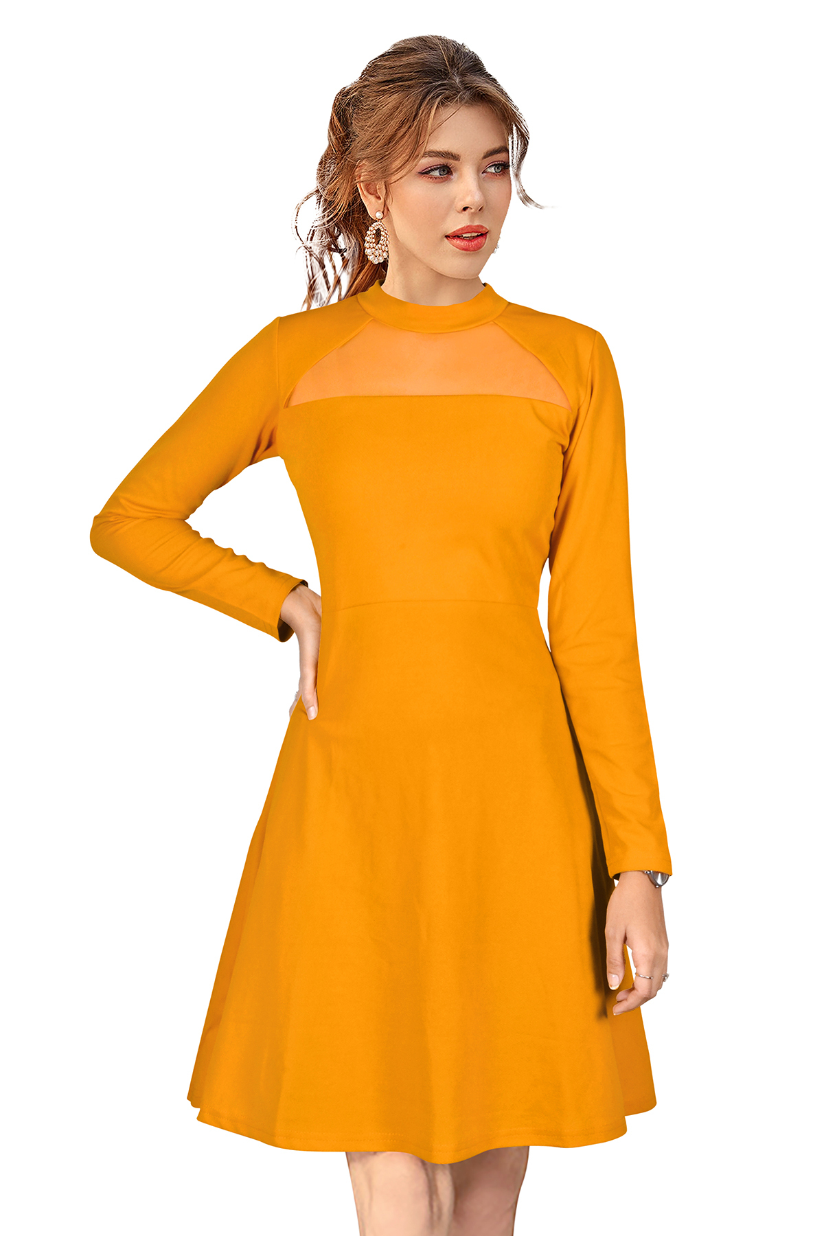 Ladies Black Western Dress - Knitted Fabric, Full Sleeves, Sizes S To Xl, Length 34-35 Inches, Available In 5 Colors | Age Group 15 To 45, Washable, Printed Logo Pattern
