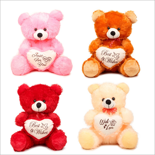 Soft Teddy Bear With Heart - Poly Fiber Stuffing, Available In Different Sizes & Colors | Ideal For Decoration, Household, And Gifting