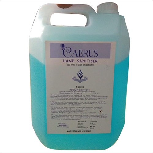 5 Ltr Hand Sanitizer - 5 L, Clear Liquid | Anti Allergic Formula, Kills Germs Effectively