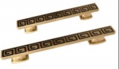 PULL HANDLES - Brass, 150 mm Length x 30 mm Width x 10 mm Thickness, Polished Finish, 2 Mounting Holes for Cabinet Doors and Drawers