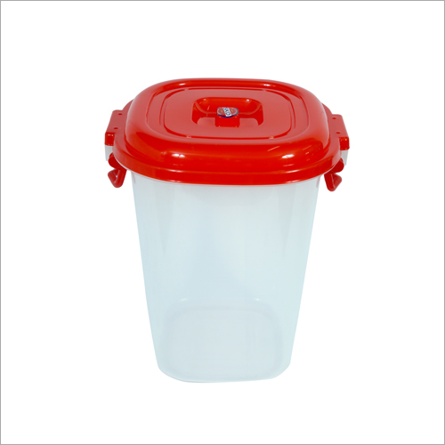 18 Ltr Square Plastic Container - High Quality PP Material, Glossy Finish, Transparent Color | Multi-Cavity Design, Stylish Kitchen Storage Solution