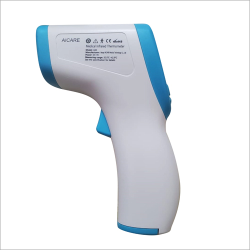 Digital Infrared Thermometer - Plastic Material, Lightweight Design, White & Sky Blue Colors | Ergonomic, Digital Display, Ideal For Healthcare Settings