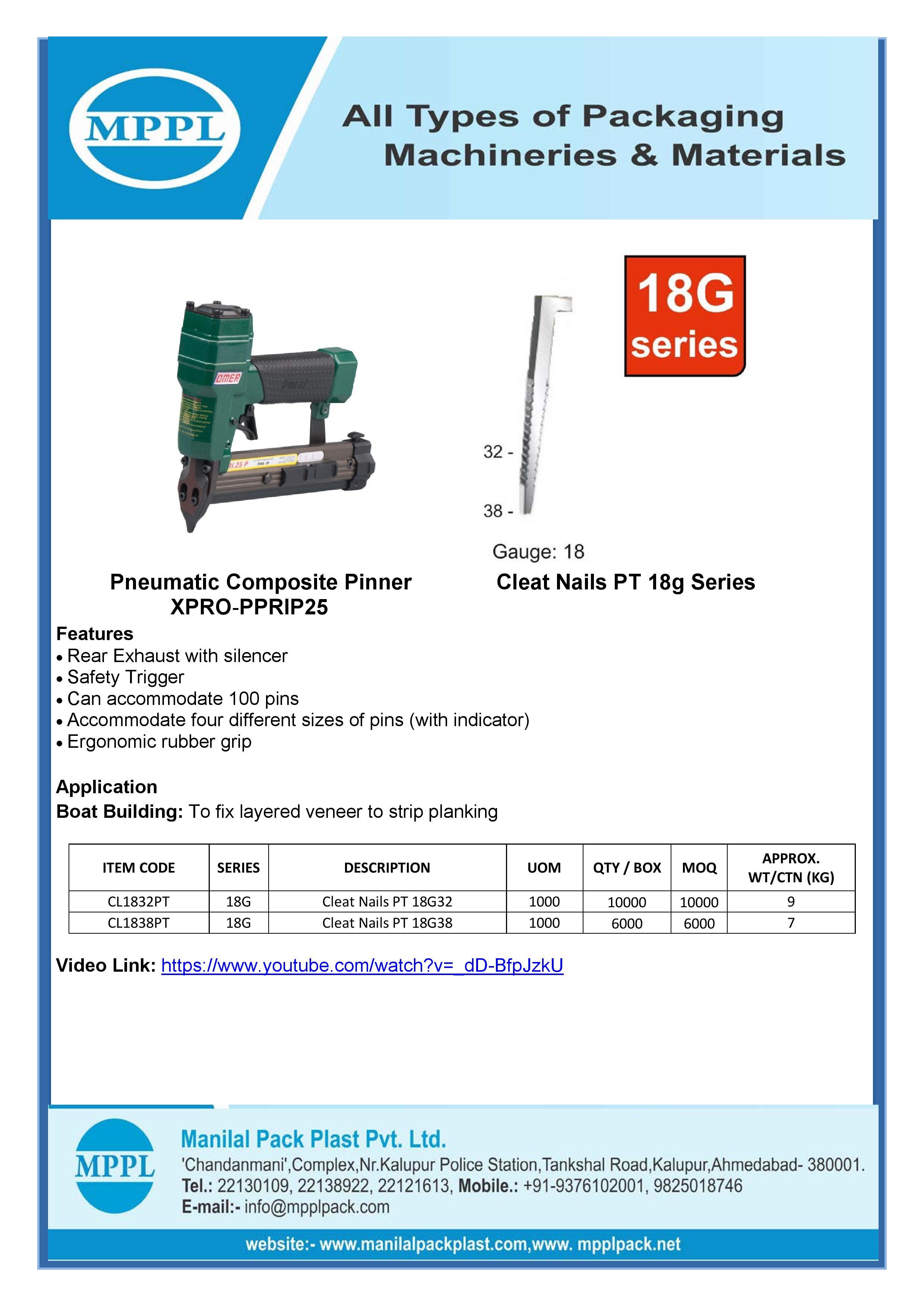 Pneumatic Composite Pinner Xpro-pprip25