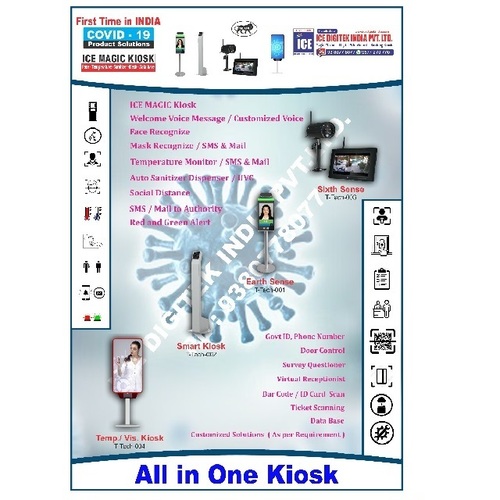 Face Recognition Device With Fever Detection Scanner Body Temperature Measure System Application: Advertisement