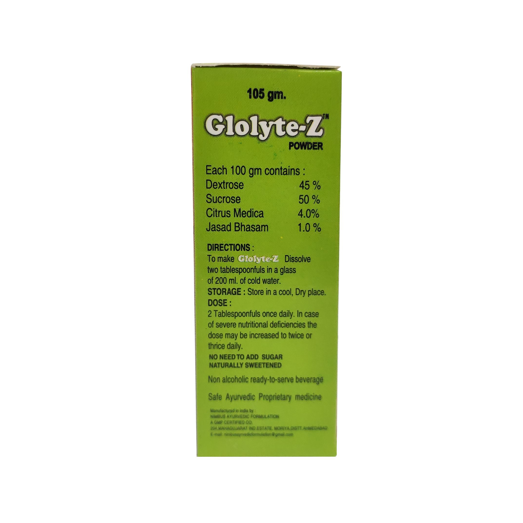 Glolyte Z - Glucose Powder - Drug Type: Health Supplements
