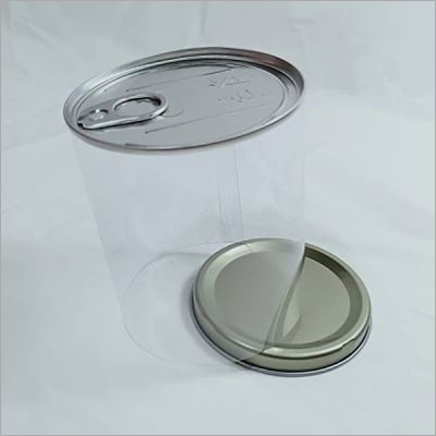 Round Cylinder Plastic Packaging Box With Tin Lid
