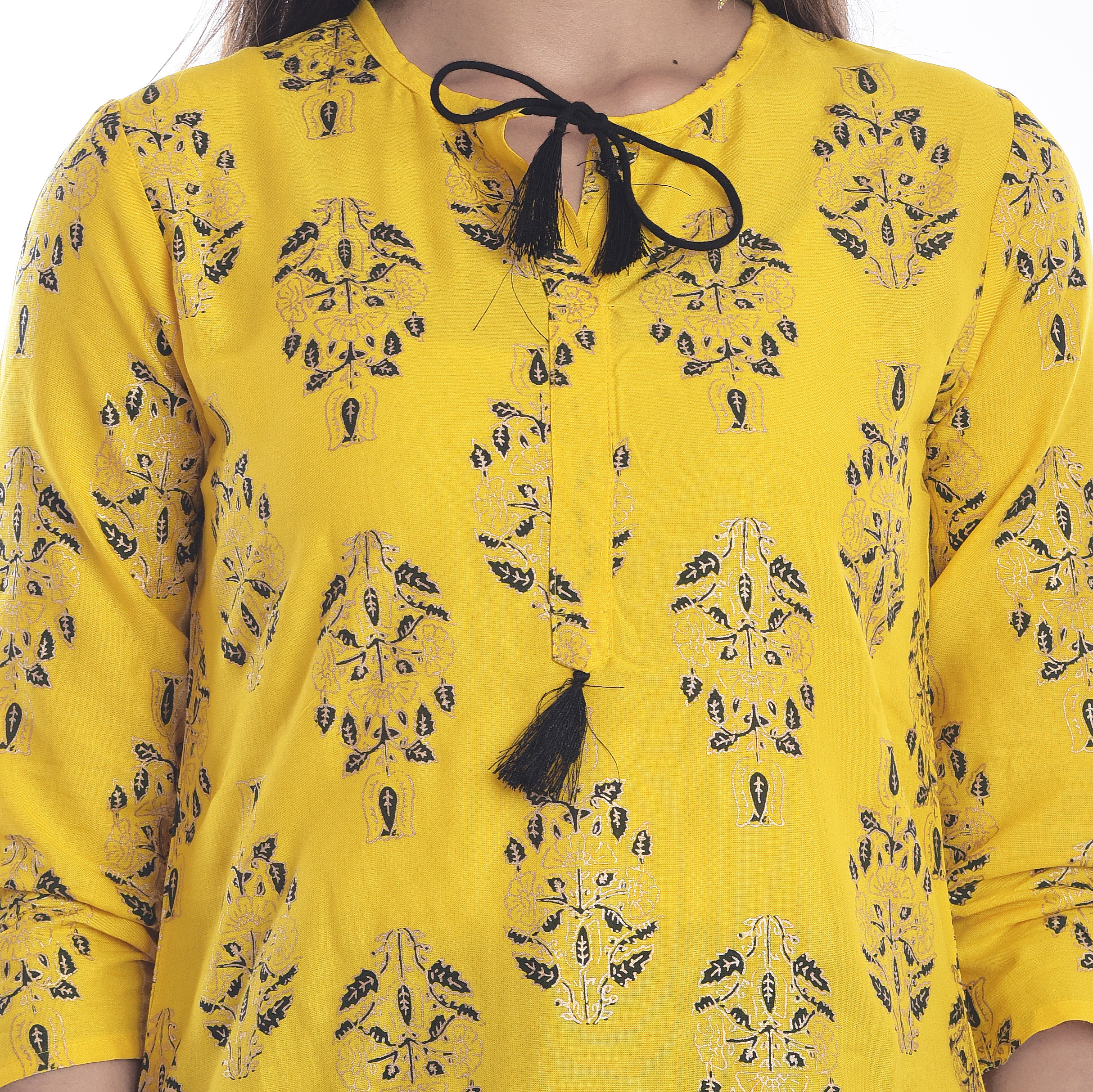 Yellow Ladies Top & Pencil Pant