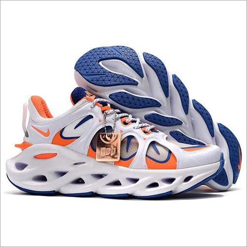 White-Blue-Orange Mens Fancy Sports Shoes