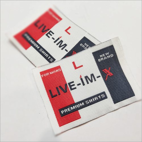 High Quality Shirt Woven Label - Polyester Material, Rectangle Shape, Different Thickness Available, Multicolor | Ideal for Textile Industries, Durable Design