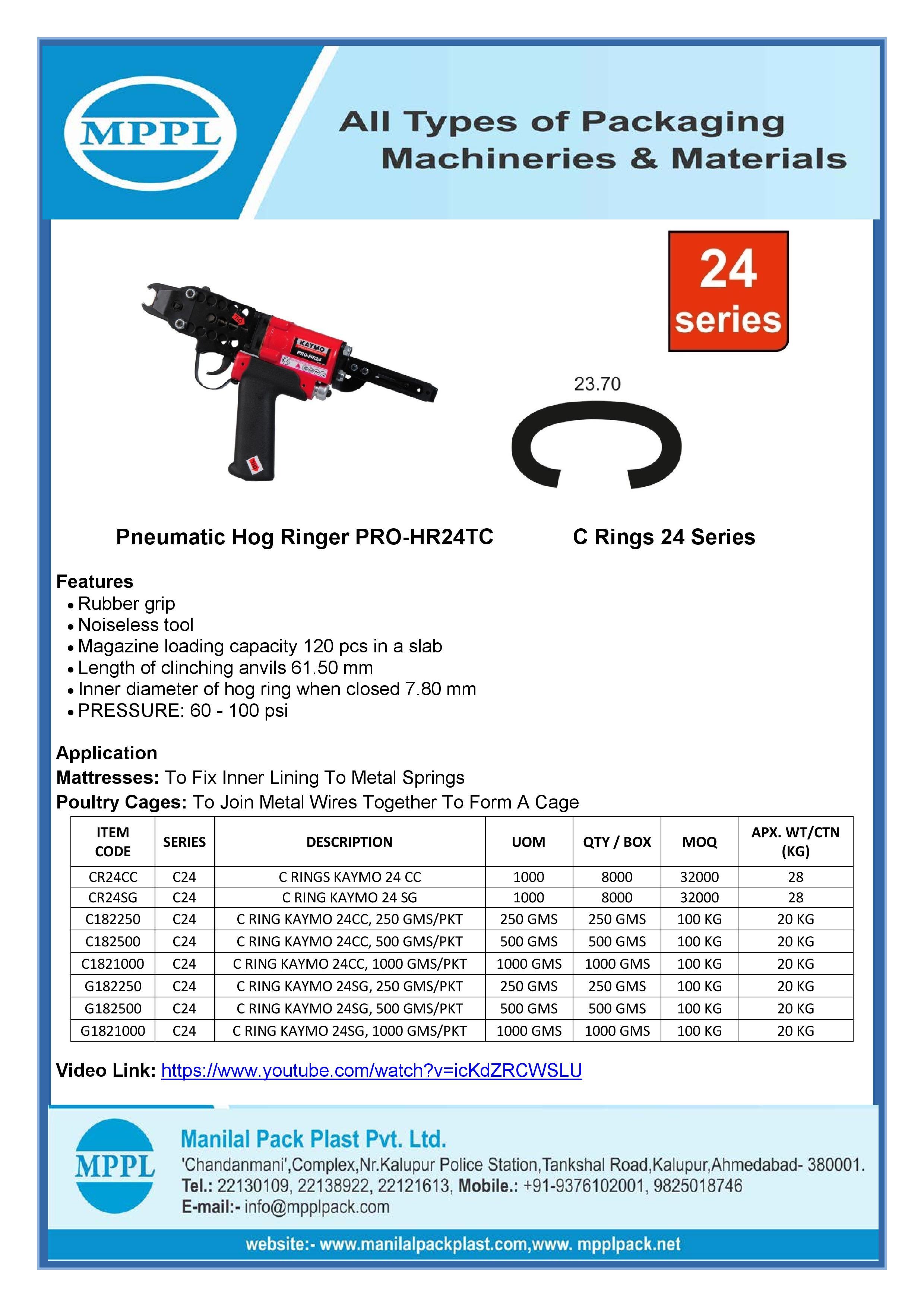 Pneumatic Hog Ringer Pro-hr24tc - Durable Steel Construction | Ergonomic Design, Efficient Performance, Lightweight Handling