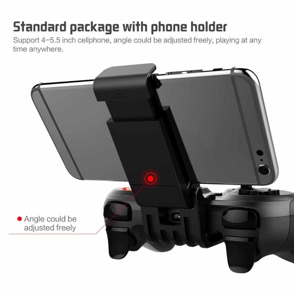Wireless Bluetooth Multimedia Gamepad - 160x110x35mm, Black | 10-hour Battery Life, Telescopic Phone Stand, Compatible With Android/ios