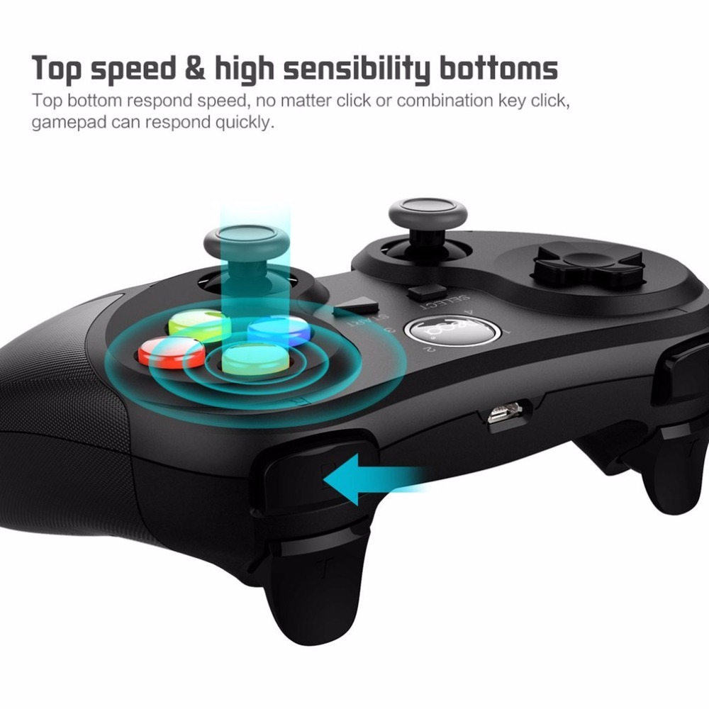 Wireless Bluetooth Multimedia Gamepad - 160x110x35mm, Black | 10-hour Battery Life, Telescopic Phone Stand, Compatible With Android/ios