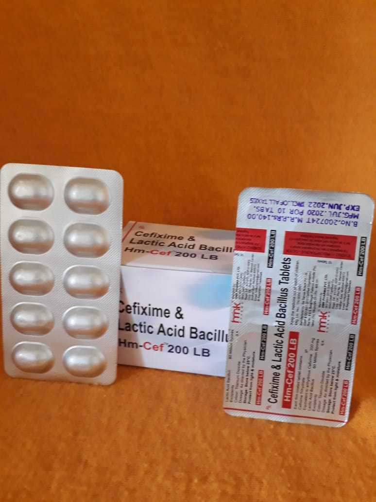 Cefixime & Lactic Acid Bacillus Tablets - Antibiotic Treatment For Bacterial Infections | Recommended For Bronchitis, Gonorrhea, Ear And Throat Infections, 1 Time Dosage