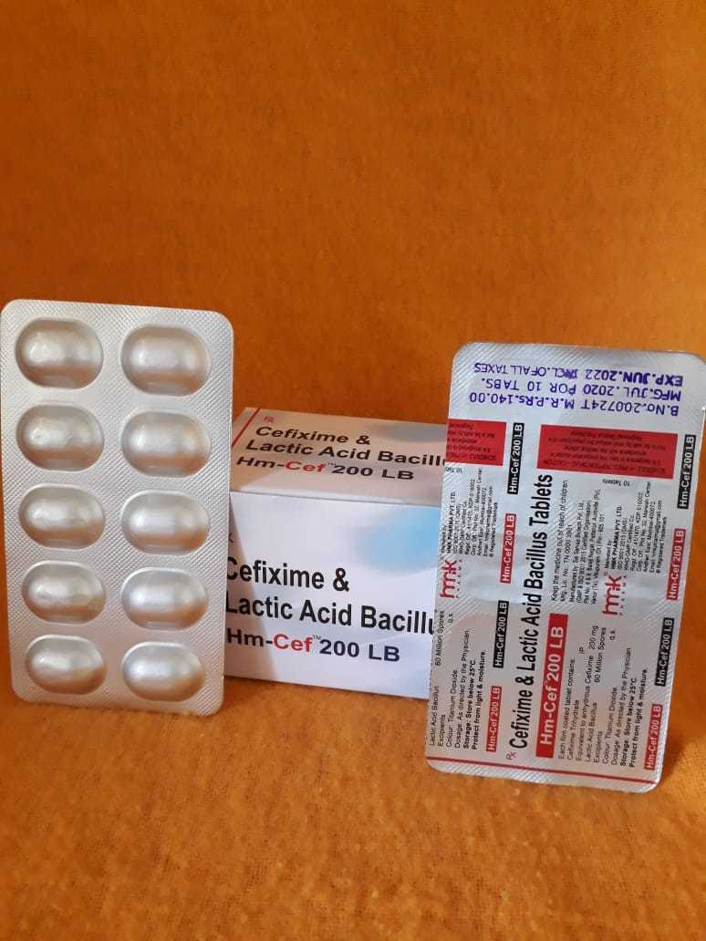 Cefixime & Lactic Acid Bacillus Tablets - Antibiotic Treatment For Bacterial Infections | Recommended For Bronchitis, Gonorrhea, Ear And Throat Infections, 1 Time Dosage