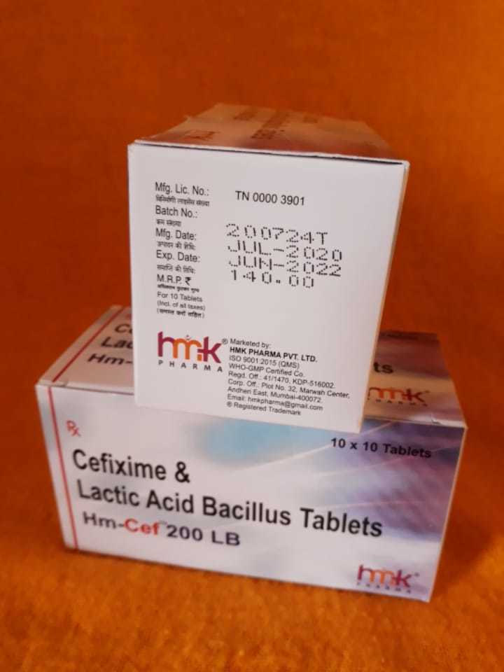 Cefixime & Lactic Acid Bacillus Tablets - Antibiotic Treatment For Bacterial Infections | Recommended For Bronchitis, Gonorrhea, Ear And Throat Infections, 1 Time Dosage