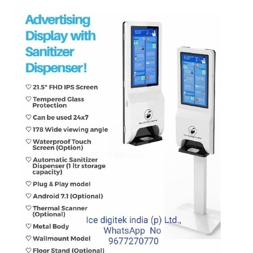 Auto Touchless Hand Sanitizer Dispenser Electric Hand Sanitizer Dispenser With Stand, Dispenser With Floor Stand, 1000Ml Application: Advertisement