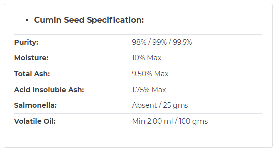 Cumin Seed - Organic, Food Grade | Machine Cleaned, 6-12 Months Shelf Life, Naturally Delicious Cuminum Cyminum Spice Seeds