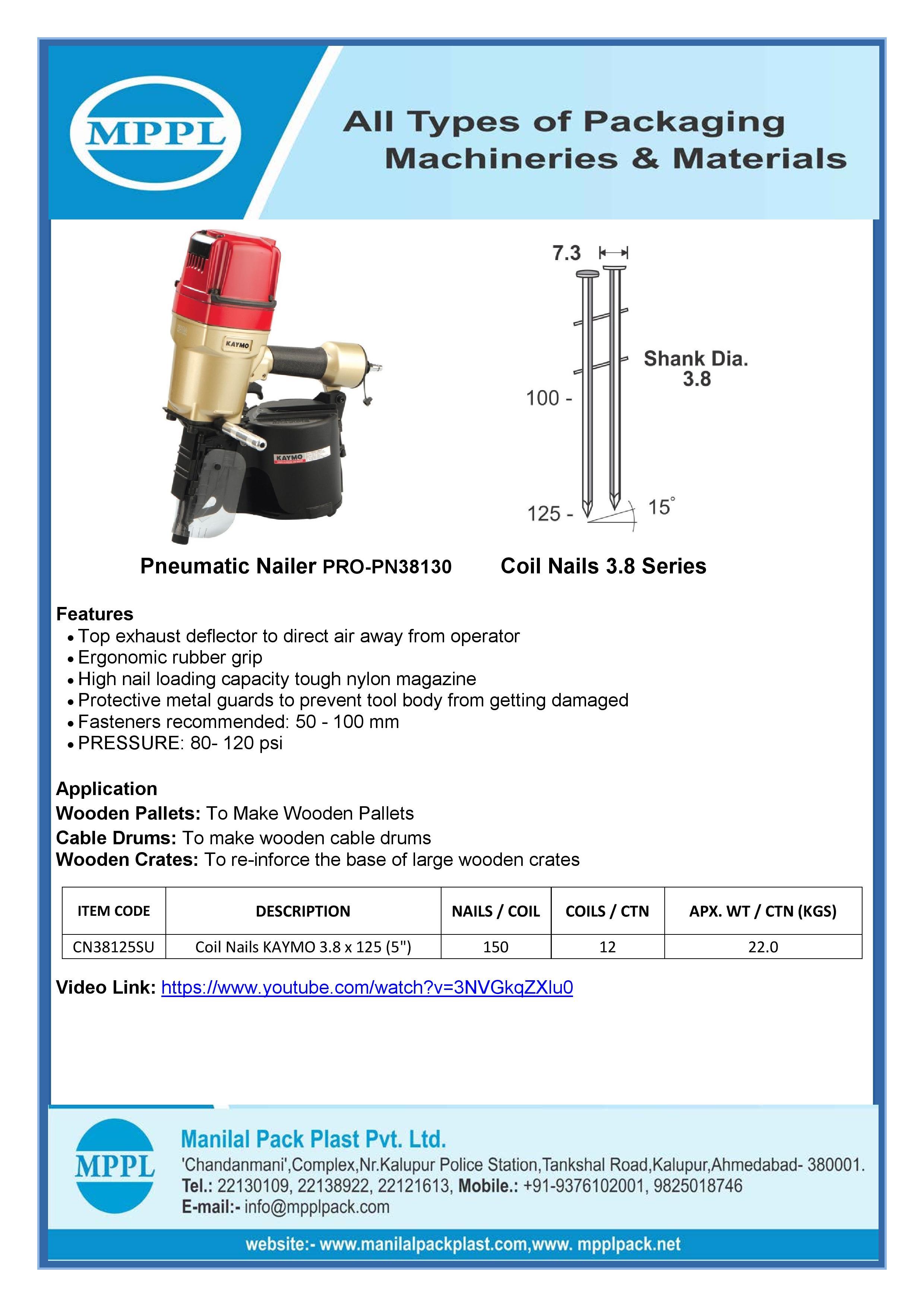 Pneumatic Nailer Pro-pn38130