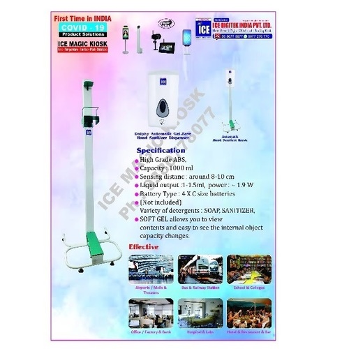 Black Floor Standing Automatic Hand Sanitizer Dispenser Standing Application: Advertisement